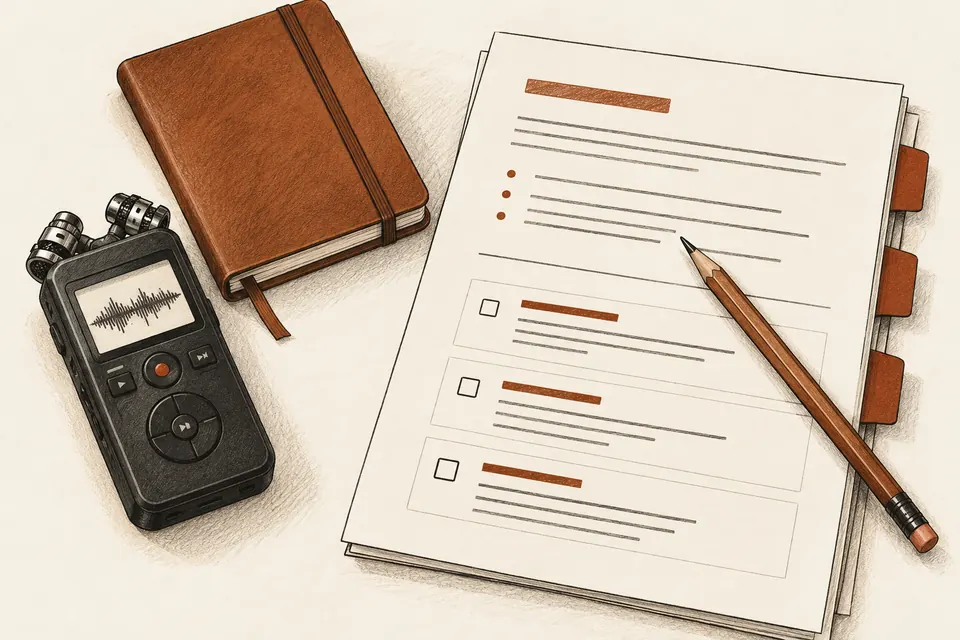 Enregistreur audio, compte rendu et fiches d’actions prêts à être relus.